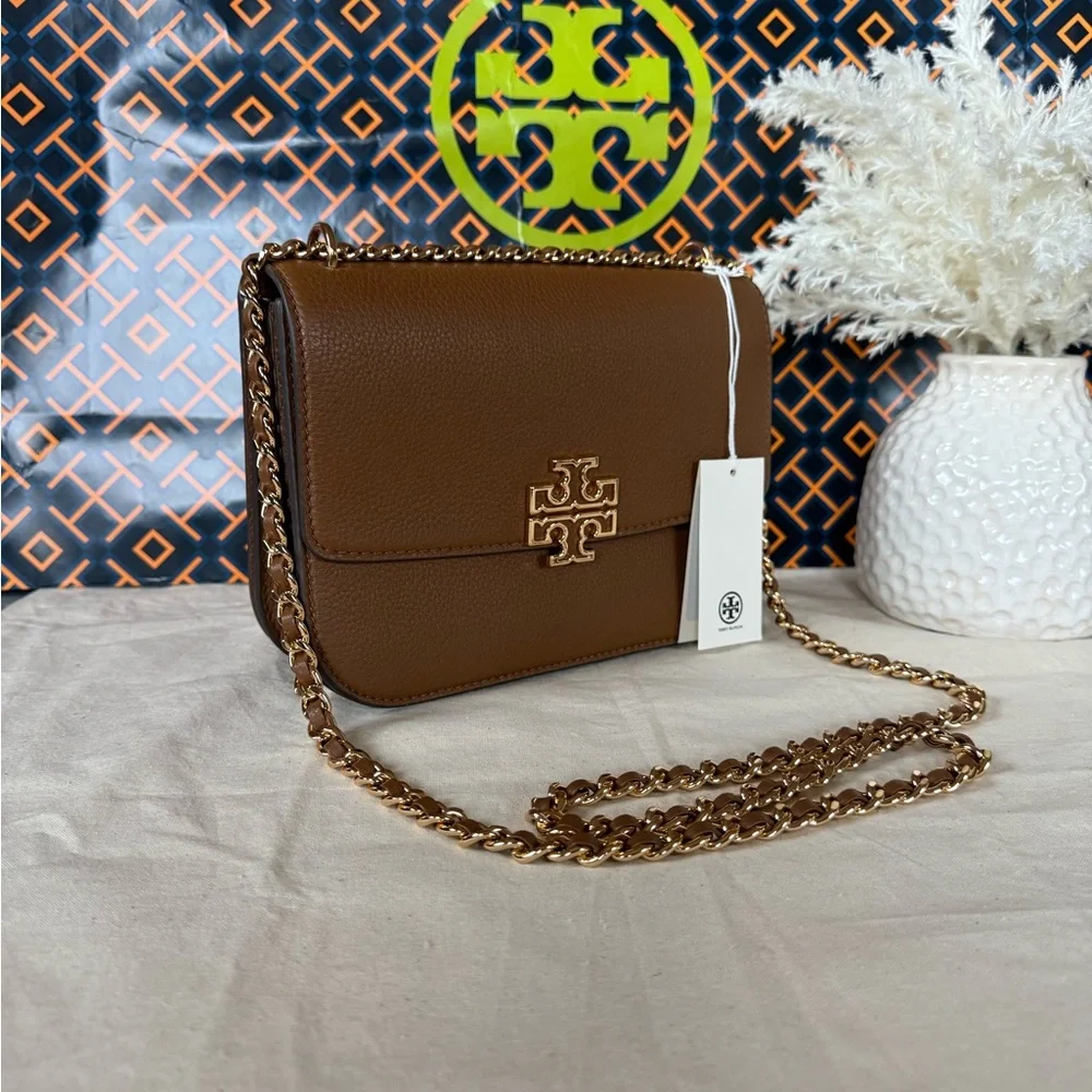 NWT Tory Burch Britten Small Adjustable Shoulder Bag 140987 Moose $575